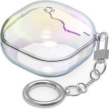 포카모리 소울 홀로그램 오로라 버즈2프로 / 버즈2 / 버즈 프로 / 버즈라이브 공용 투명 일체형 케이스 + 키링, 홀로그램 + 투명
