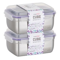 스텐락 큐브 직사각 밀폐용기 8번 1호 3100ml, 2개, 단품