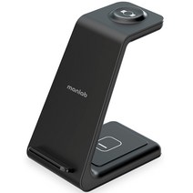 만렙 3in1 갤럭시워치 무선충전기 거치대 2세대, 블랙, 1개