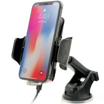 크랩슨 레이닝 차량용 무선충전기 + 송풍구 거치대 CTX-S10, 블랙, 1세트