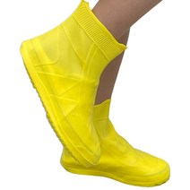 3초쿨 실리콘 신발 방수 레인커버, XL, 노랑
