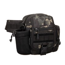 큐랑 런닝 밀리터리 멀티 포켓 크로스백, 블랙 패턴