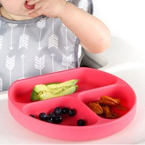 범킨스 실리콘 흡착 유아식판, 레드, 단품