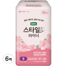 디펜드 여성용 스타일 무향 라이너 롱, 28매, 6팩