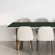어나더 양면 가죽 방수 식탁보 모서리라운딩5mm, 그린 + 그레이, 60 x 120 cm