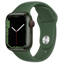 Apple 애플워치 7, 41mm, GPS+Cellular, 알루미늄, 그린 / 클로버 스포츠 밴드, 그린 케이스, 클로버 밴드