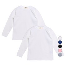 [탑텐키즈화이트셔츠] 유라비 아동용 베이직 라운드 기본티셔츠 2p