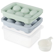 코멧 키친 6구 빅 아이스볼 얼음 트레이 2p + 얼음 보관통 + 스쿱 세트, 혼합색상