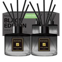 바이향 블랙에디션 홈 디퓨저 120ml x 2p, 아카시아모링가, 2개