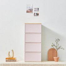 씨밀렉스 래폴드 모듈서랍장 400 레귤러 4단 L, 무디파스텔 핑크, 1개