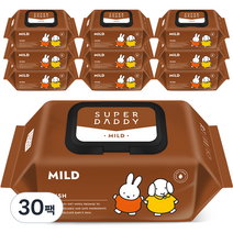 슈퍼대디 마일드 저자극 아기 물티슈 캡형, 70매, 30팩