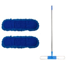 크린메이트 극세사 대걸레 60cm x 2p + 롱 자루 세트, 1세트