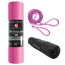 고무나라 TPE 요가 매트 10mm + 보관 스트랩 + 가방, 핑크