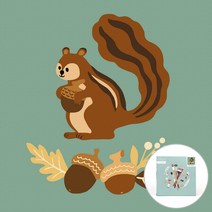 아트조이 물감 2배 DIY 명화그리기 30 x 30 cm, 언제나 행복한 다람쥐 민트