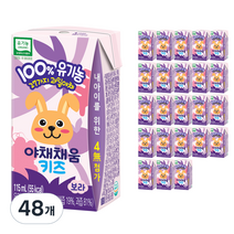 남양유업 야채채움 주스 키즈 115ml, 보라(포도), 48개