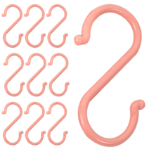 리빙홈디테일 다용도 플라스틱 심플 S자 걸이 고리 12cm, 핑크, 10개