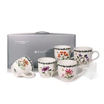 쯔비벨무스터 마쯔오카 야생화 머그 5P 세트, 혼합 색상, 1세트