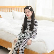 보누맘 아동용 스카프베어 9부 자가드 상하의 세트