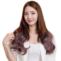 준 투컬러 웨이브 붙임머리 50cm 130g, 라이트 + 애쉬핑크, 1개
