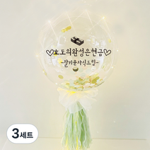 러블리팜 DIY 레터링 벌룬 세트 어버이날 고정문구, 레터링 컬러(블랙), 태슬&컴패티 색상(민트), 3세트