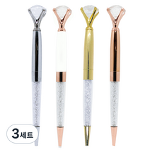 빅드림 NEW 펄 다이아몬드 볼펜 4종 + 케이스 4p, 골드, 화이트, 실버, 로즈골드, 3세트