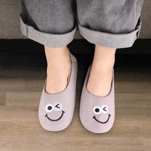 컬러매치 여성용 스콘 덧신 실내화, 핑크