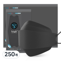 더착한인 하이플 3D입체형 보건 황사방역용 마스크 대형 KF94, 1매입, 250개, 블랙