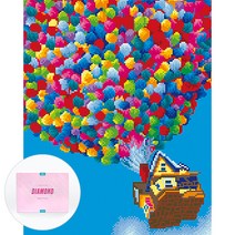 디클레어 액자 캔버스형 보석십자수 DIY 키트 40 x 50 cm, 1세트, 무지개 풍선