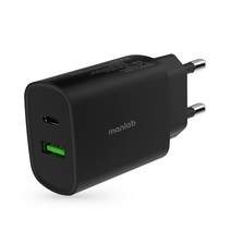 만렙 USB PD 20W C타입 멀티 듀얼 고속충전기 어댑터, 블랙