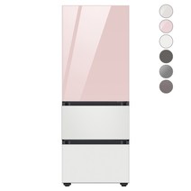 [색상선택형] 삼성전자 비스포크 김치플러스 냉장고 방문설치, 코타 화이트, RQ33A74C2AP, 글램 핑크 + 코타 화이트 + 글램 화이트