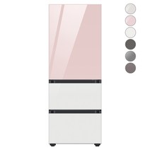 [색상선택형] 삼성전자 비스포크 김치플러스 냉장고 방문설치, 글램 화이트, RQ33A74C2AP, 글램 핑크 + 글램 화이트