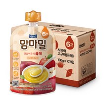 맘마밀 안심 이유식 퓨레 6개월부터, 사과+고구마 혼합맛, 10개입