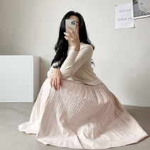 마이시즌 여성 바엘 레이어드 플리츠 원피스