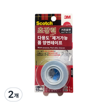 3M 거친표면용 이지필 초강력 스카치 양면테이프, 화이트, 2개