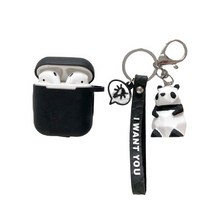 케이스오프 스트랩 베이직 에어팟 1 / 2세대 케이스 + 블랙판다 키링, 혼합색상