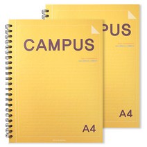 투영디자인 캠퍼스 A4 절취노트, 옐로우, 2개입