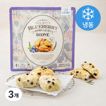 뚝방길홍차가게 블루베리 스콘 생지 4개입 (냉동), 320g, 3개
