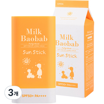 밀크바오밥 베이비 앤 키즈 선스틱 SPF50+ PA++++, 18g, 3개