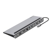 벨킨 USB C타입 11 in 1 멀티 포트 허브 독 100W INC004bt, 그레이