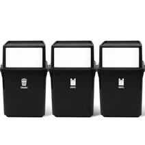 라이피스트 컬러빈 분리수거함 35L, 블랙, 1세트