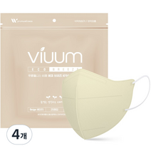 푸름웰니스 비움 에코 브리즈 KF94 새부리형 마스크 대형, 25매, 4개, 베이지