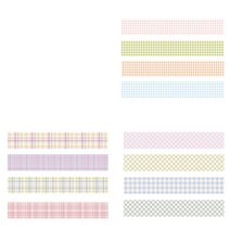 체크 패턴 컬러 마스킹테이프 20mm x 20m 4종 세트, 3세트, 14 썸머, 포그, 히비스커스