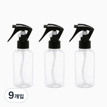 병도매닷컴 DT120 투명 건스프레이 용기, 검정캡, 9개입
