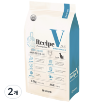 유한양행 Recipe V 고양이 처방식사료, 소화기능 개선, 1.2kg, 2개