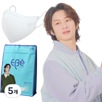 이비에 더세로 새부리형 얼큰이 마스크 특대형 KF80, 30개입, 5개, 화이트