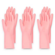홈에디션명진 소프트컬러 고무장갑 중형 3켤레 세트, 소프트핑크, 중(M), 1세트