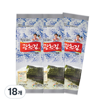 광천김 달인 김병만의 대용량 파래 식탁김, 55g, 18개