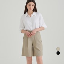 ELLE PARIS 여성 쿨터치 링클프리 스트레치 밴딩 버뮤다 팬츠