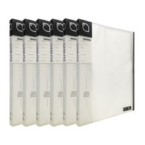 오렌지오피스 반투명 클리어화일 A4 20매, 블랙, 6개