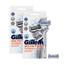 질레트 스킨텍 플렉스볼 매뉴얼 면도기 핸들 + 날 2p 세트, 1개입, 2세트